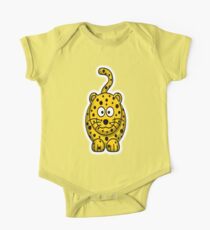 Leopard, Cartoon, Cute, Spotty, Big Cat, Yellow, CAT One Piece - Short Sleeve