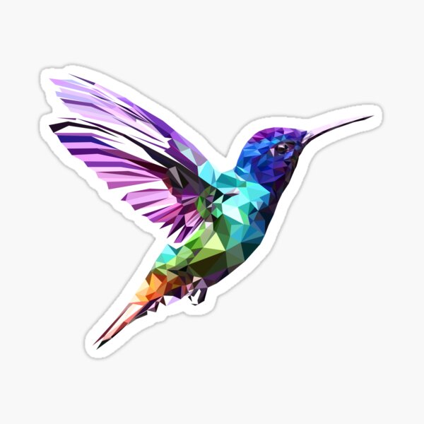 WHITE Vinyl Decal Hummingbird with flower bird fly fun sticker nector cute