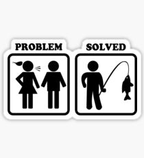 Problem Solved Funny Fishing Sticker