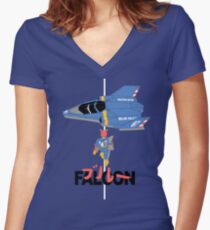 The Legendary Blue Falcon Women's Fitted V-Neck T-Shirt