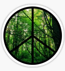 Forest Tree Peace Sign Sticker