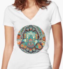 Hamsa Hand Women's Fitted V-Neck T-Shirt