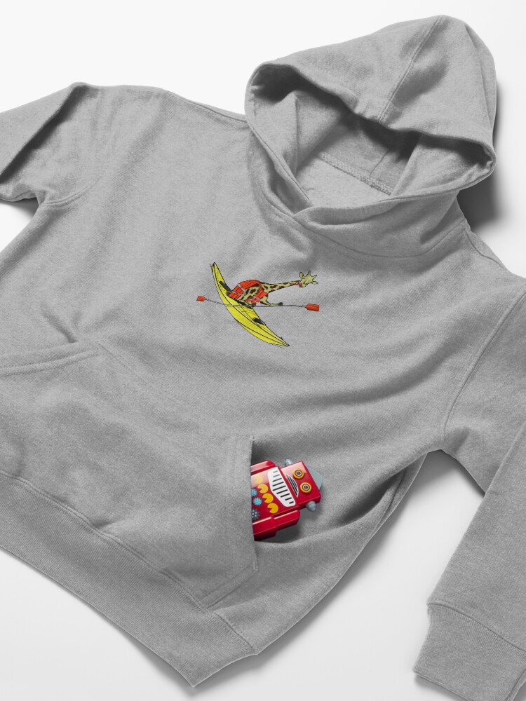 Alternate view of Giraffe Sea Kayaking Kids Pullover Hoodie