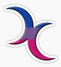 Bisexual Pride Crescent Moons Sticker