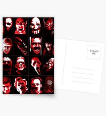 Horror Movie Icons Vector Art Postcards