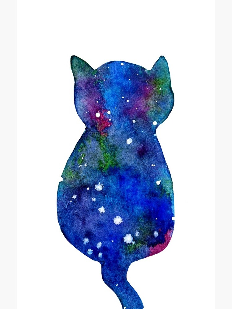  Galaxy  Cat  II Watercolor Galaxy  Space Kitty Purple  