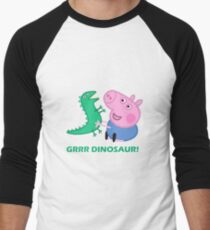 dinosaur peppa pig best friends Men's Baseball ¾ T-Shirt