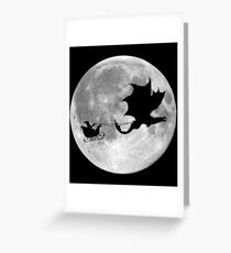 Santa Claus Dragon Rider Sleigh Ride Greeting Card
