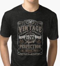 Camiseta de tejido mixto Made In 1977 Birthday Gift Idea