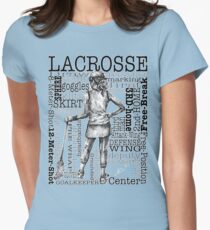 Word Montage-LACROSSE (Female-Border) Women's Fitted T-Shirt