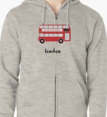 london bus Zipped Hoodie