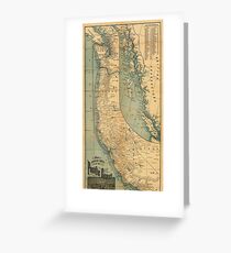 Steamship Route Map 1896 Greeting Card