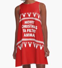 Merry Christmas Ya Filthy Animal A-Line Dress