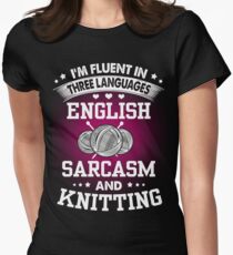 English, Sarcasm And Knitting Women's Fitted T-Shirt