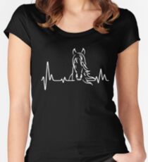 Pferd Herzschlag Tailliertes Rundhals-Shirt
