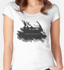 Camiseta entallada de cuello ancho Es fácil ser un santo en el paraíso