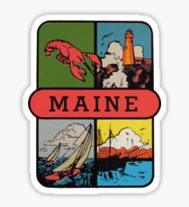 Maine-Hummer-Segeln-Weinlese-Reise-Abziehbild Sticker