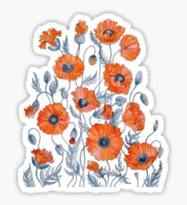 Poppies Floral Botanical art Sticker