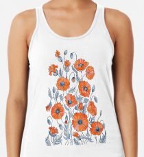 Blumen botanische Kunst der Mohnblumen Racerback Tank Top