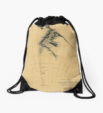 Map of Antarctic 1909 Drawstring Bag