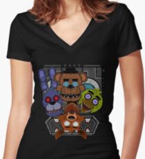 Five Nights at Freddy's Women's Fitted V-Neck T-Shirt