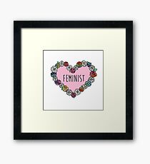 Feminist Flower Heart Framed Print