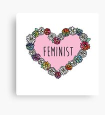 Feminist Flower Heart Canvas Print