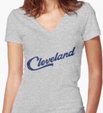 Cleveland Women's Fitted V-Neck T-Shirt
