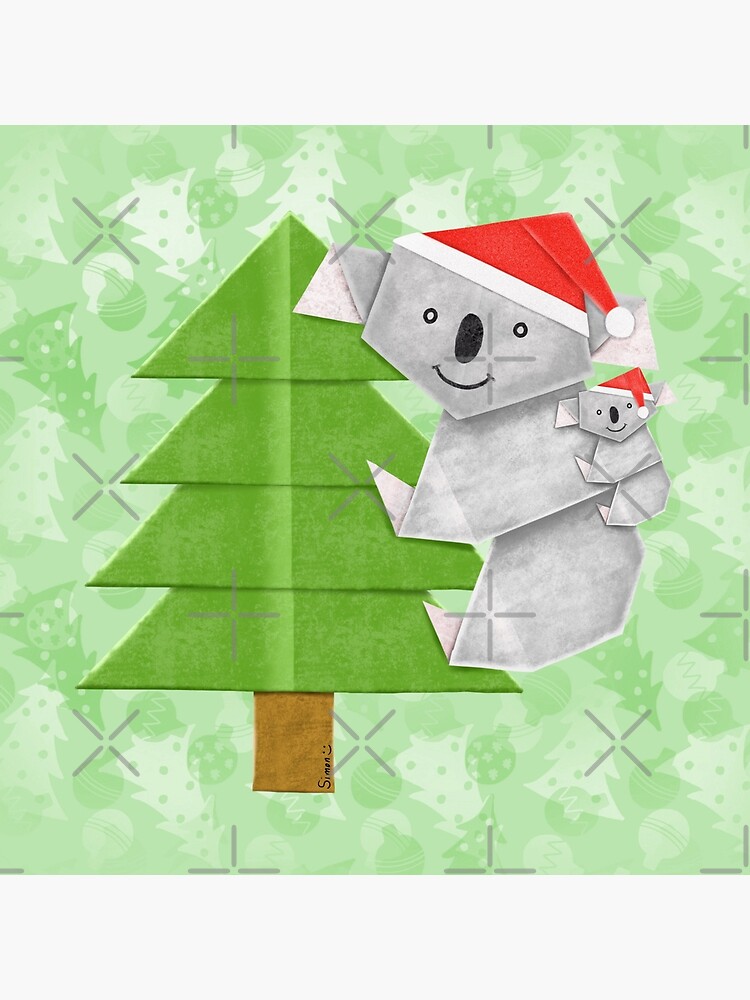 Origami Koala and Baby on Christmas Tree by JumpingKangaroo