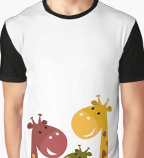 Happy cartoon Giraffes. Vector Illustration Graphic T-Shirt