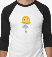 Cute dancing little ballerina girl. Vector Illustration Men's Baseball ¾ T-Shirt
