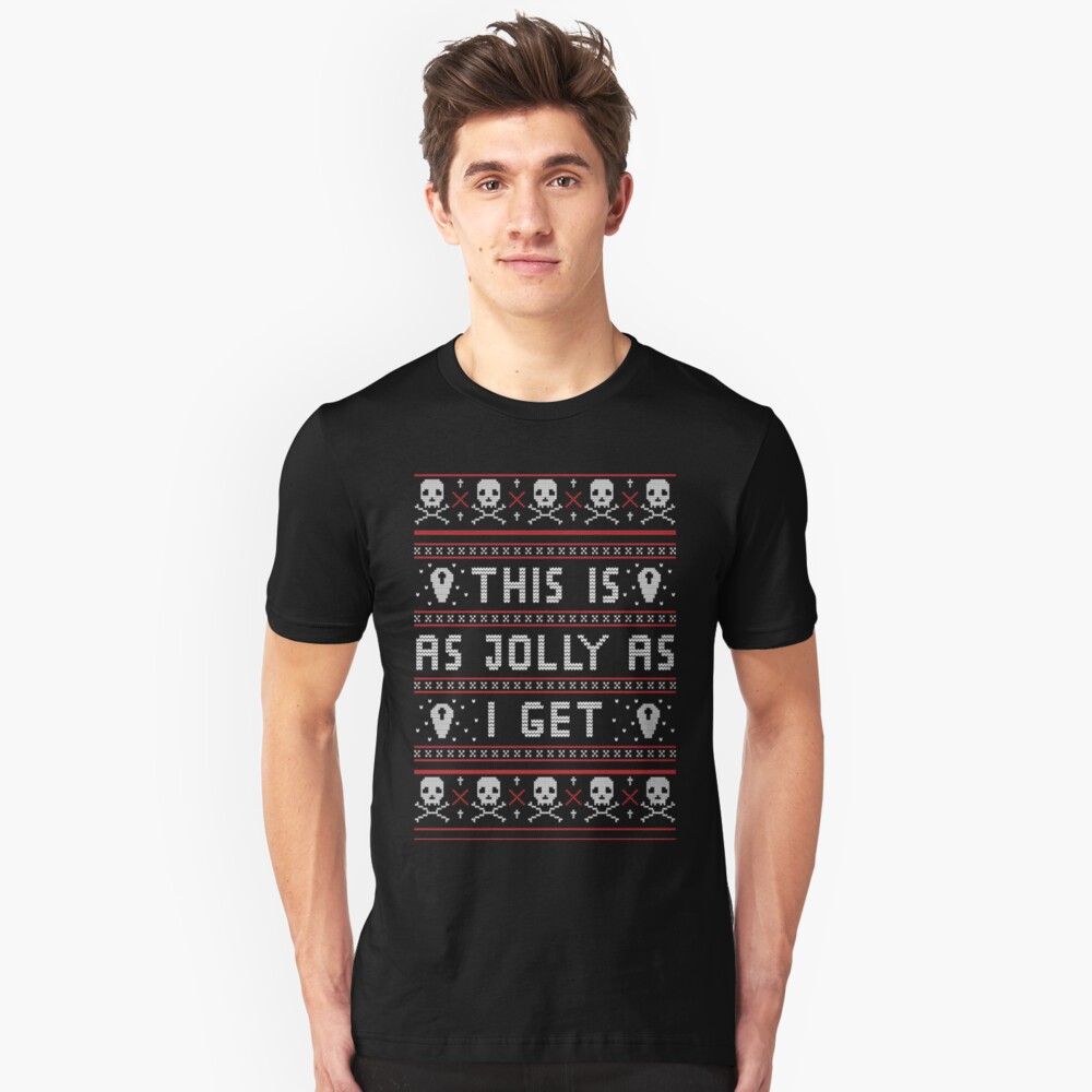 Emo Gothic Ugly Christmas Sweater Slim Fit T-Shirt