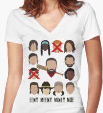 Negan - Eeny Many Moe Women's Fitted V-Neck T-Shirt
