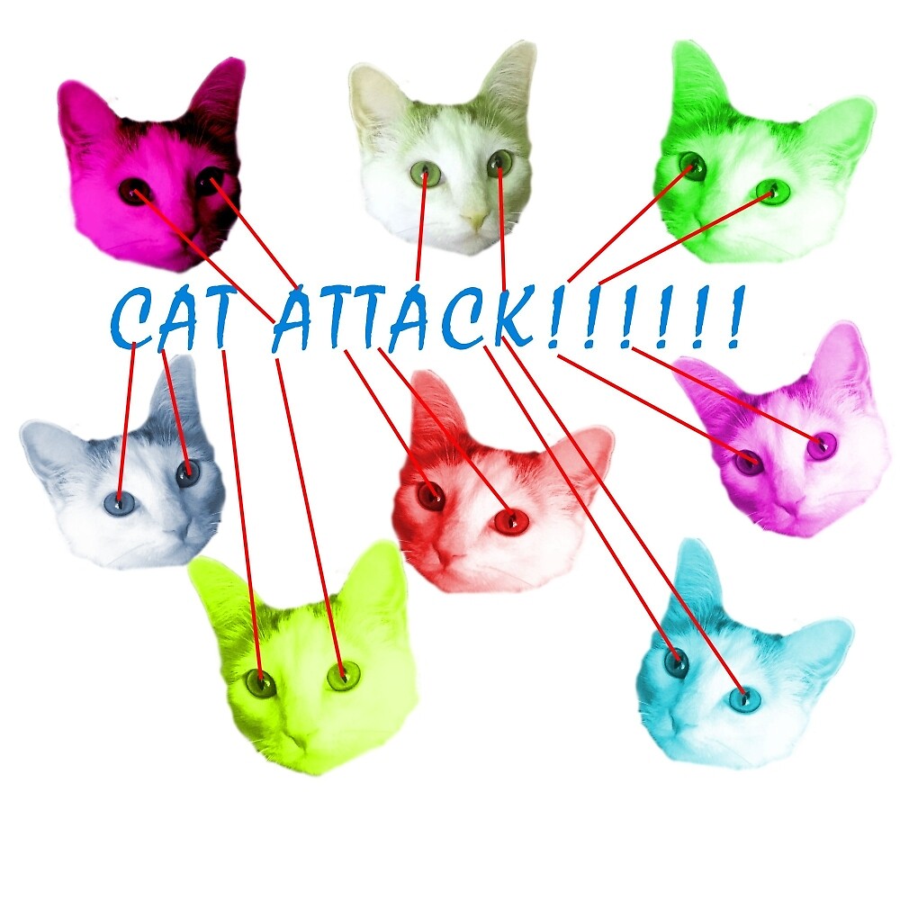 "Cat Attack" by couchcrumbs Redbubble