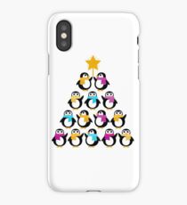 Penguins standing in pyramid. Vector cartoon iPhone Case/Skin