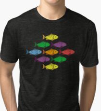 Rainbow Fishes Tri-blend T-Shirt