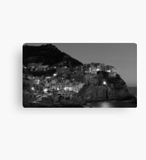 Black and White Cinque Terre Canvas Print