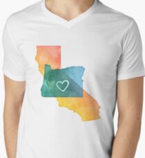 I Love California and Oregon Men's V-Neck T-Shirt