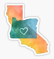 I Love California and Oregon Sticker