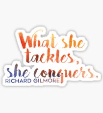 What She Tackles, She Conquers Sticker