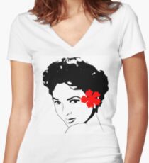The Miss Dorothy Dandridge Women's Fitted V-Neck T-Shirt