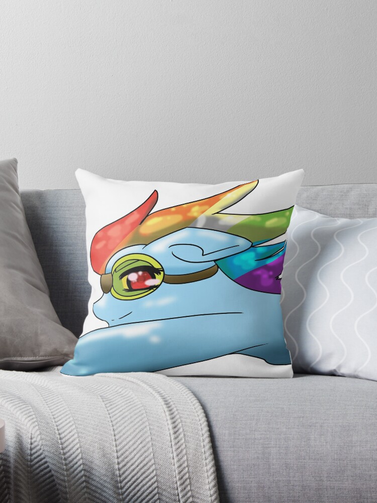 Rainbow Dash Head Throw Pillow By Kelsmister