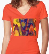Pastel Colours Women's Fitted V-Neck T-Shirt