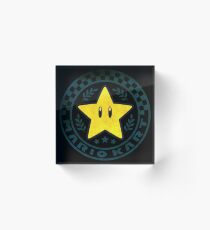 ° GEEK ° Mario Star Cup Kart Rust Logo Acrylic Block