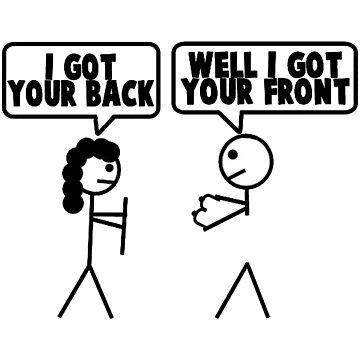 I've got your back! - Funny stick figure meme' Baby Bib