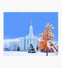 Mt. Timpanogos Temple Early Snow 20x24 Photographic Print