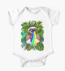 Sloth Spitting Rainbow Colors One Piece - Short Sleeve