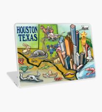 Houston TEXAS cartoon map Laptop Skin