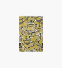 cat party ochre yellow Art Board
