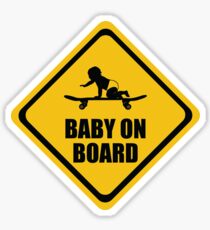 Skateboarding Baby on Board Sticker